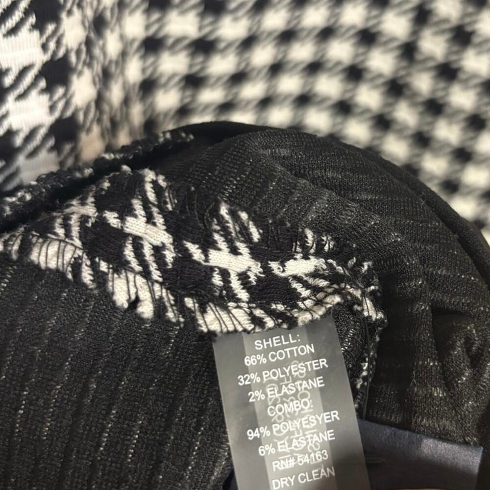Tommy Hilfiger Black & White Houndstooth Print Short Sleeve Shift Dress Size 14 - Picture 9 of 9
